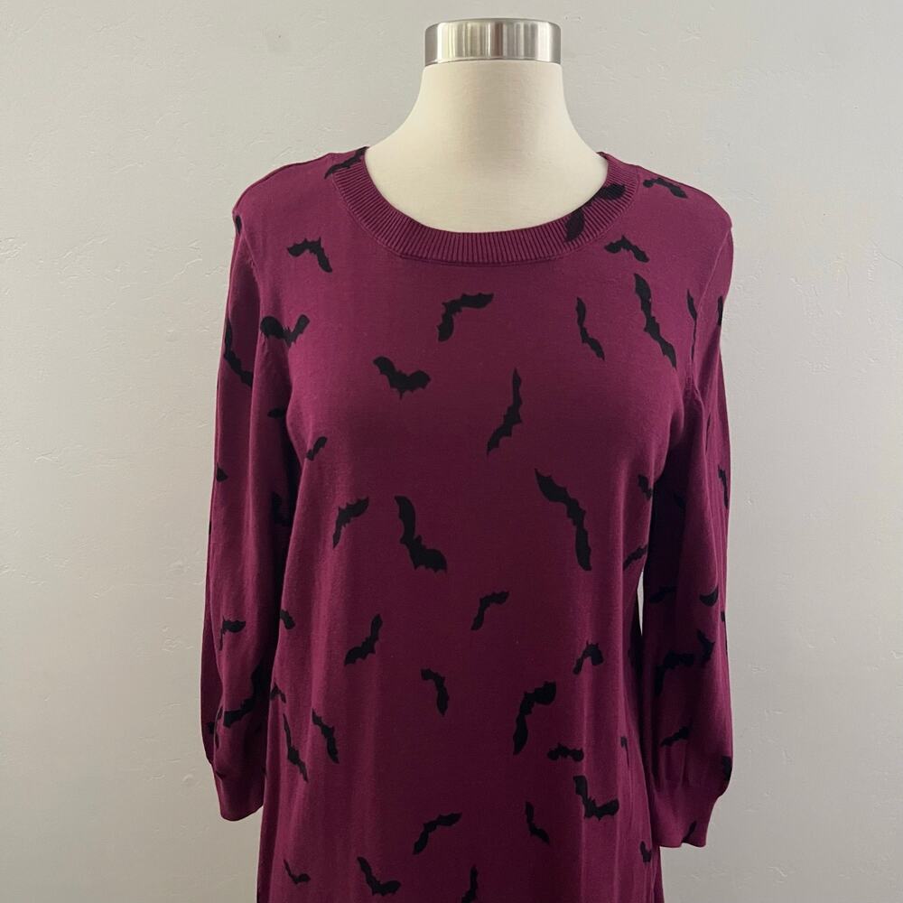ModCloth XL Knit The Mark Sweater Dress in Bats Halloween October Witchy Spooky - Picture 3 of 12